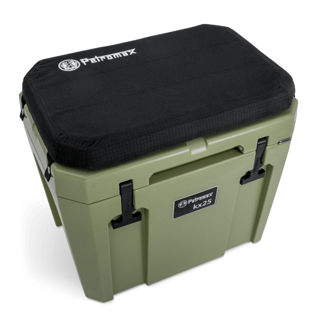 Sitzkissen für Petromax Kühlbox (schwarz) - Kissen mit Ripstop-Bezug und Druckknöpfen für die Passivkühlbox